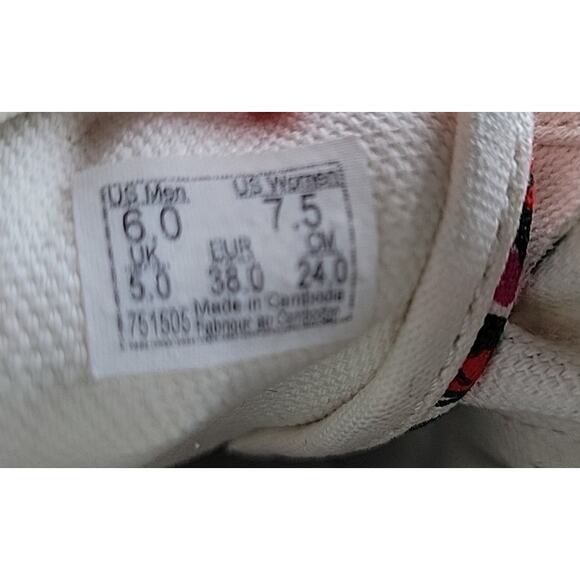 Vans Authentic Floral White Classic Canvas Skate Boat Shoes Women's Size 7.5 - Picture 3 of 6